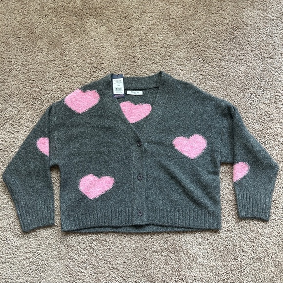 Smash + Tess Eloise Heart Heather Charcoal Combo Cardigan NWT XS/S - Picture 2 of 9